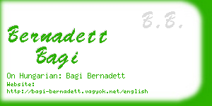 bernadett bagi business card